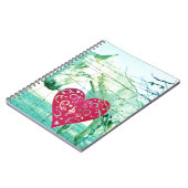 ホワイトホース赤いハートバレンタイン ノートブック (左側)