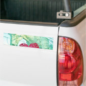 ホワイトホース赤いハートバレンタイン バンパーステッカー (トラック上)