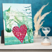 ホワイトホース赤いハートバレンタイン フォトプラーク (側面)