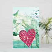 ホワイトホース赤いハートバレンタイン 便箋 (スタンド正面)