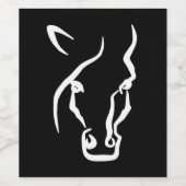 ホワイトホース顔 ワインラベル (シングルラベル)