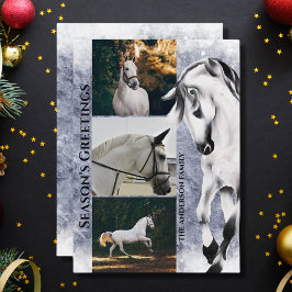 ホワイトホース3枚の写真 クリスマスのご挨拶 シーズンカード