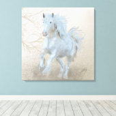 ホワイトホース – キャンバスプリント (インサイチュ (ウッドフロア))