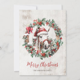 ホワイトホース サンタ帽 クリスマスリース ラスティックウッド シーズンカード