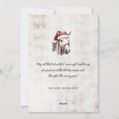 ホワイトホース サンタ帽 クリスマスリース ラスティックウッド シーズンカード (裏面)