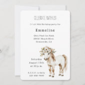 ホワイトホース フローラル 16歳の誕生日 招待状 (正面)