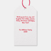 ホワイトホーホーホーホアフリカ系アメリカンサンタクロース一家 ギフトタグ (裏面)