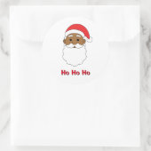 ホワイトホーホーホーホアフリカ系アメリカンサンタクロース一家 ラウンドシール (バッグ)