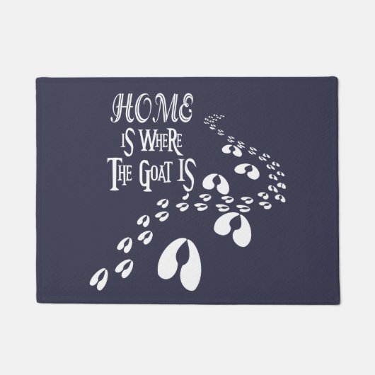 ホワイトホームでヤギが色を選ぶ ドアマット (正面)