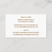 ホワイトホームスタイルの七面鳥の肉調理食品 名刺 (裏面)