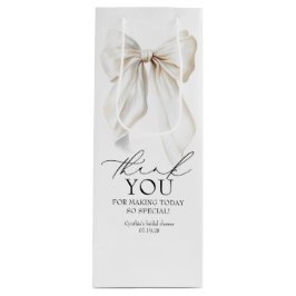 ホワイトボウのブライダルシャワーの感謝の気持ちを表すギフト ワインギフトバッグ