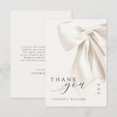 ホワイトボウのブライダルシャワー サンキューカード (正面/裏面)