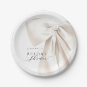 ホワイトボウのブライダルシャワー ペーパープレート (正面)