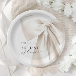 ホワイトボウのブライダルシャワー ペーパープレート