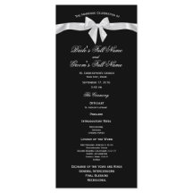ホワイトボウアンドブラック結婚式 プログラム