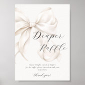 ホワイトボウオムツラッフルテーブルサイン ポスター (正面)