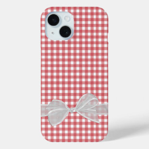 ホワイトボウオンジンガ赤と白ム iPhone 15ケース