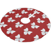 ホワイトボウクリスマスツリースカート ブラッシュドポリエステルツリースカート (アングル)