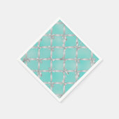 ホワイトボウズターコイズロビンズエッグブルーブライダルパーティ スタンダードカクテルナプキン (角)