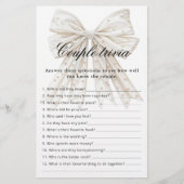 ホワイトボウパールカップルのトリビアブライダルシャワーゲーム (正面)