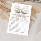 ホワイトボウパールカップルのトリビアブライダルシャワーゲーム