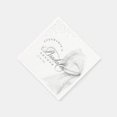 ホワイトボウパールブライダルシャワー スタンダードカクテルナプキン (角)