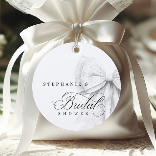 ホワイトボウパール ブライダルシャワー フェイバータグ