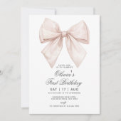ホワイトボウファースト誕生日招待状 招待状 (正面)