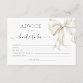 ホワイトボウブライダルシャワーアドバイスカード エンクロージャーカード (裏面)