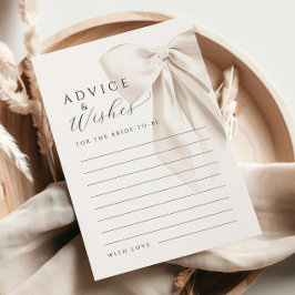 ホワイトボウブライダルシャワーアドバイス&ウィッシュズカード アドバイスカード