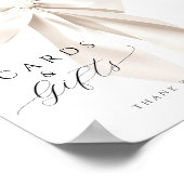 ホワイトボウブライダルシャワーカード&ギフトテーブルサイン ポスター (角)