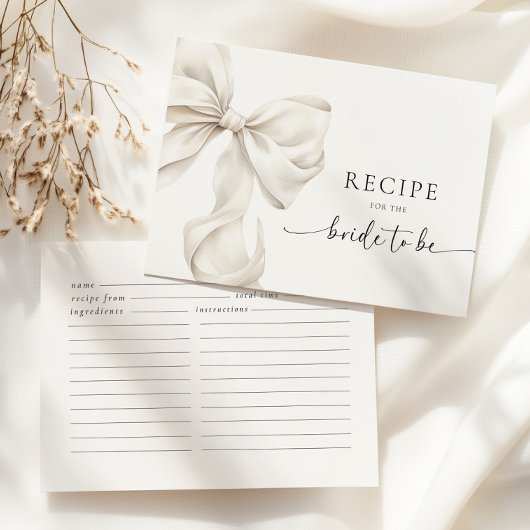 ホワイトボウブライダルシャワーレシピエンクロージャカード エンクロージャーカード