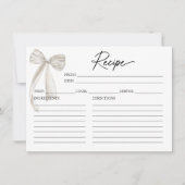 ホワイトボウブライダルシャワーレシピカード 招待状 (正面)