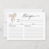 ホワイトボウブライダルシャワーレシピカード 招待状 (正面)