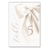 ホワイトボウブライダルシャワー番号表カード テーブルナンバー (正面)