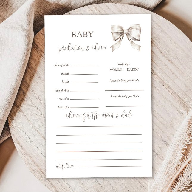 ホワイトボウベビー予測及びアドバイスゲームカード (クリエイターアップロード済み)