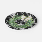 ホワイトボウモノグラムチノワセリ名門私立校風のー ペーパープレート (アングル)