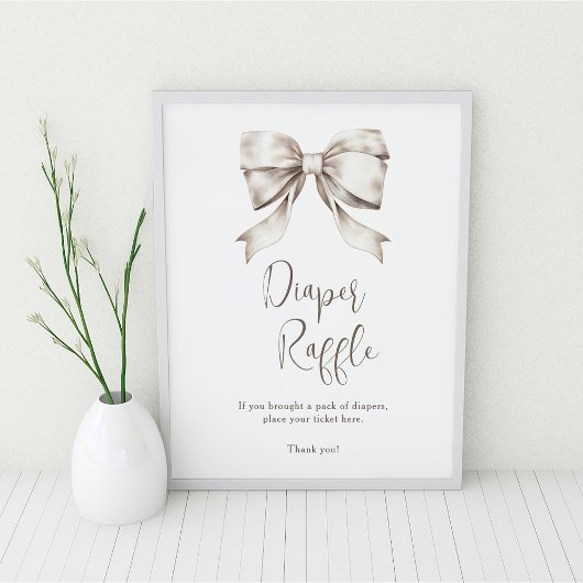 ホワイトボウヴィンテージおむつラッフル ポスター