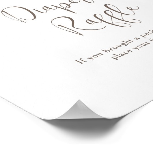 ホワイトボウヴィンテージおむつラッフル ポスター (角)