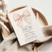 ホワイトボウ小さな女の子ベビーシャワー招待状 招待状