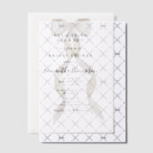 ホワイトボウ彼女は結び目のブライダルシャワーパーティー ベラム紙招待状 (オフセット (招待状))