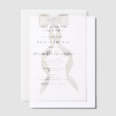 ホワイトボウ彼女は結び目のブライダルシャワーパーティー ベラム紙招待状 (オフセット)