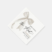ホワイトボウ彼女は結び目のブライダルシャワー スタンダードカクテルナプキン (角)