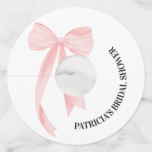 ホワイトボウ彼女は結び目のブライダルシャワー ワイングラスタグ (裏面)