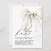 ホワイトボウ彼女は結び目のブライダルシャワー 招待状 (正面)
