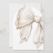 ホワイトボウ彼女は結び目のブライダルシャワー 招待状 (裏面)