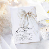 ホワイトボウ彼女は結び目のブライダルシャワー 招待状
