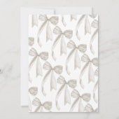 ホワイトボウ彼女は結び目のブライダルシャワー 招待状 (裏面)