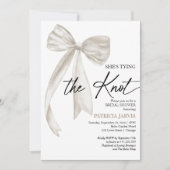 ホワイトボウ彼女は結び目のブライダルシャワー 招待状 (正面)