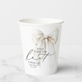 ホワイトボウ彼女は結び目のブライダルシャワー 紙コップ